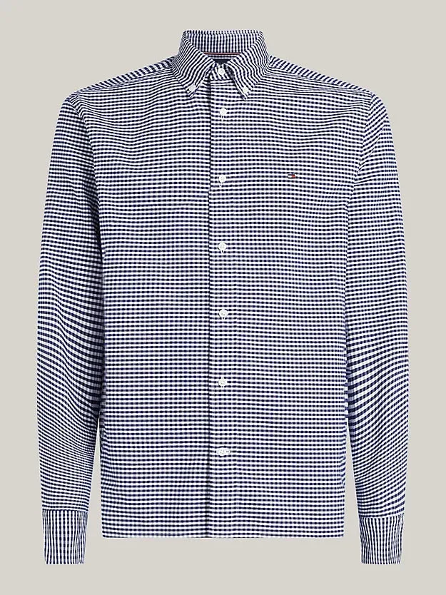 Gingham Oxford Shirt in Navy