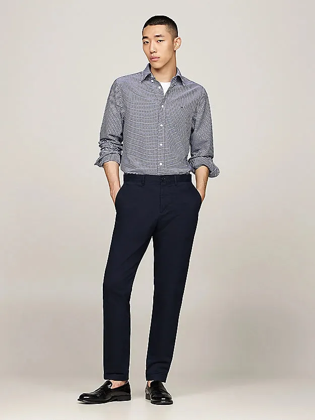 Gingham Oxford Shirt in Navy