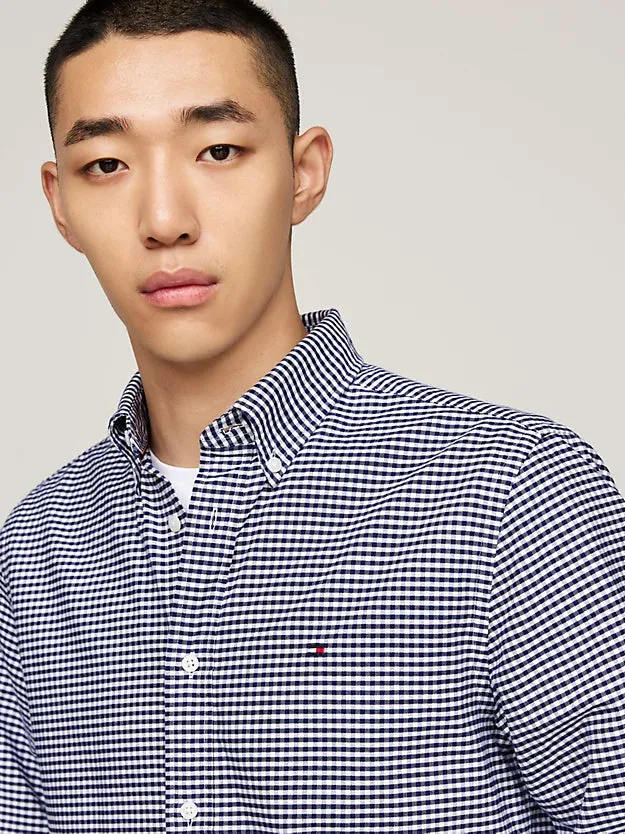 Gingham Oxford Shirt in Navy