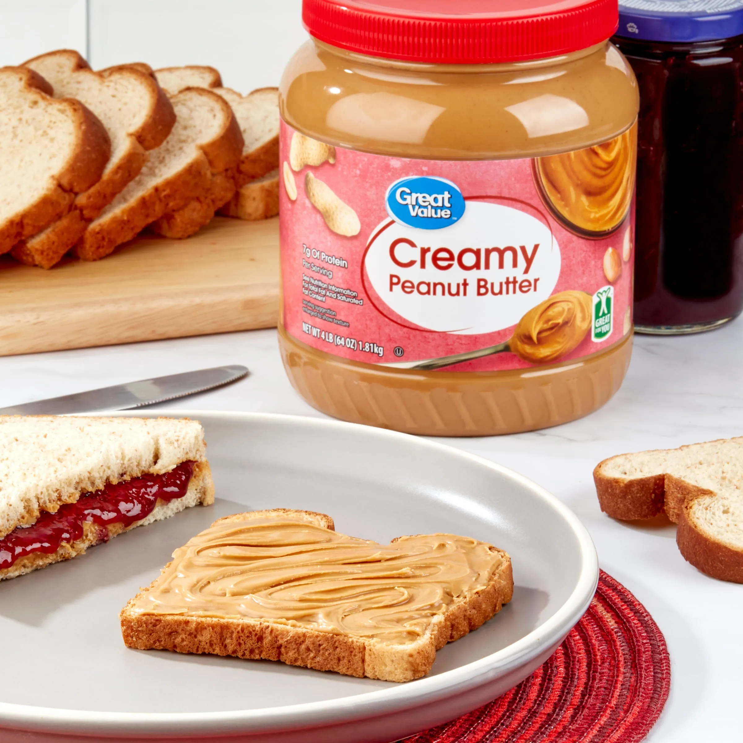 Great Value Creamy Peanut Butter, 64 oz FREE AND FAST SHIPPING