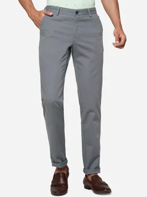 Grey Solid Uno Fit Casual Trouser | JadeBlue