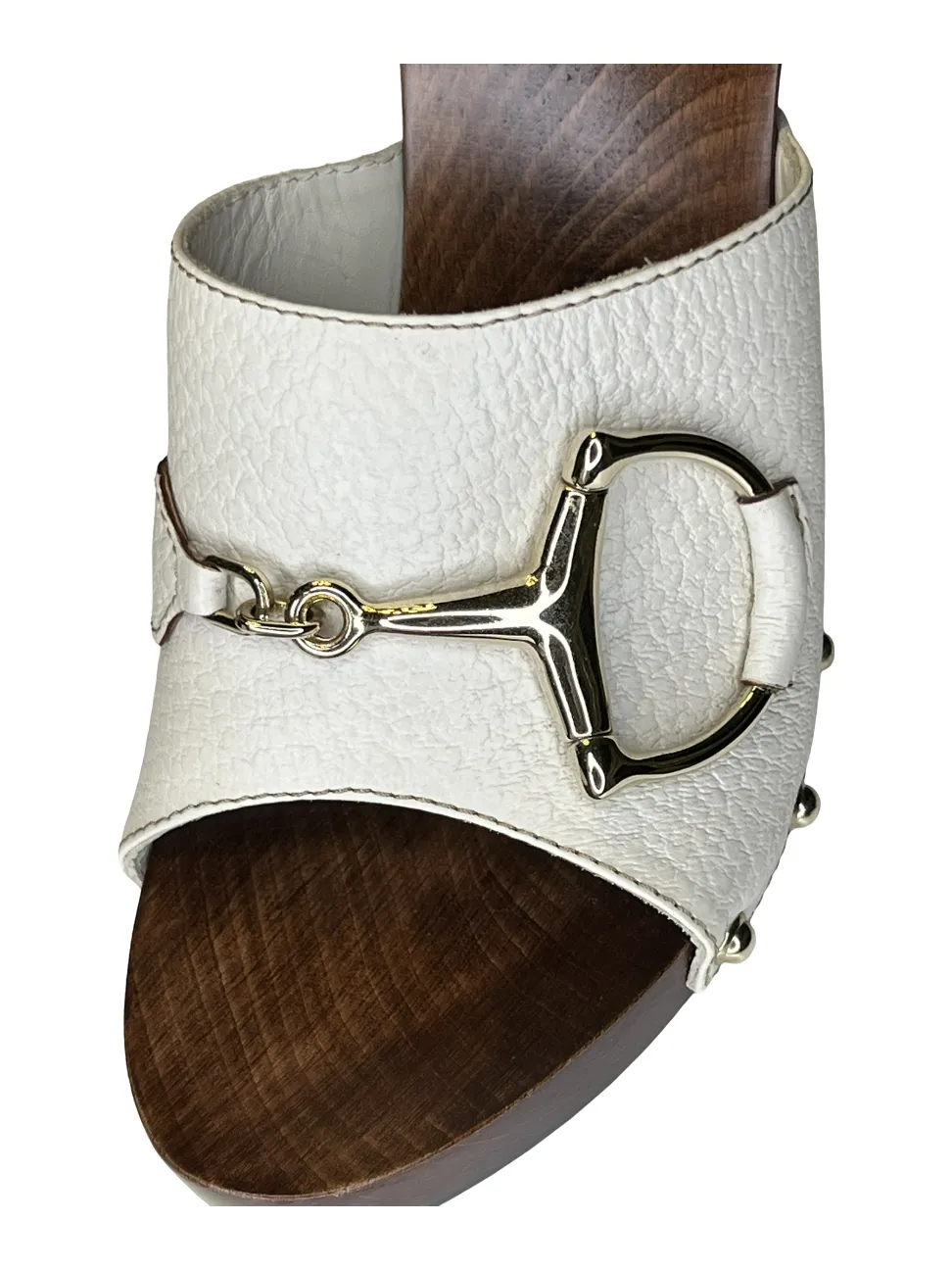 Gucci Leather and Wood Sandals