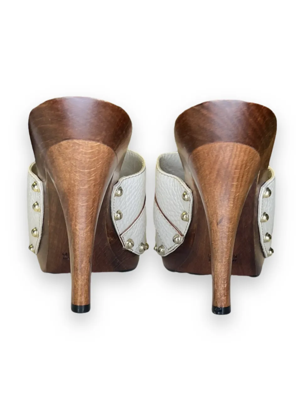 Gucci Leather and Wood Sandals