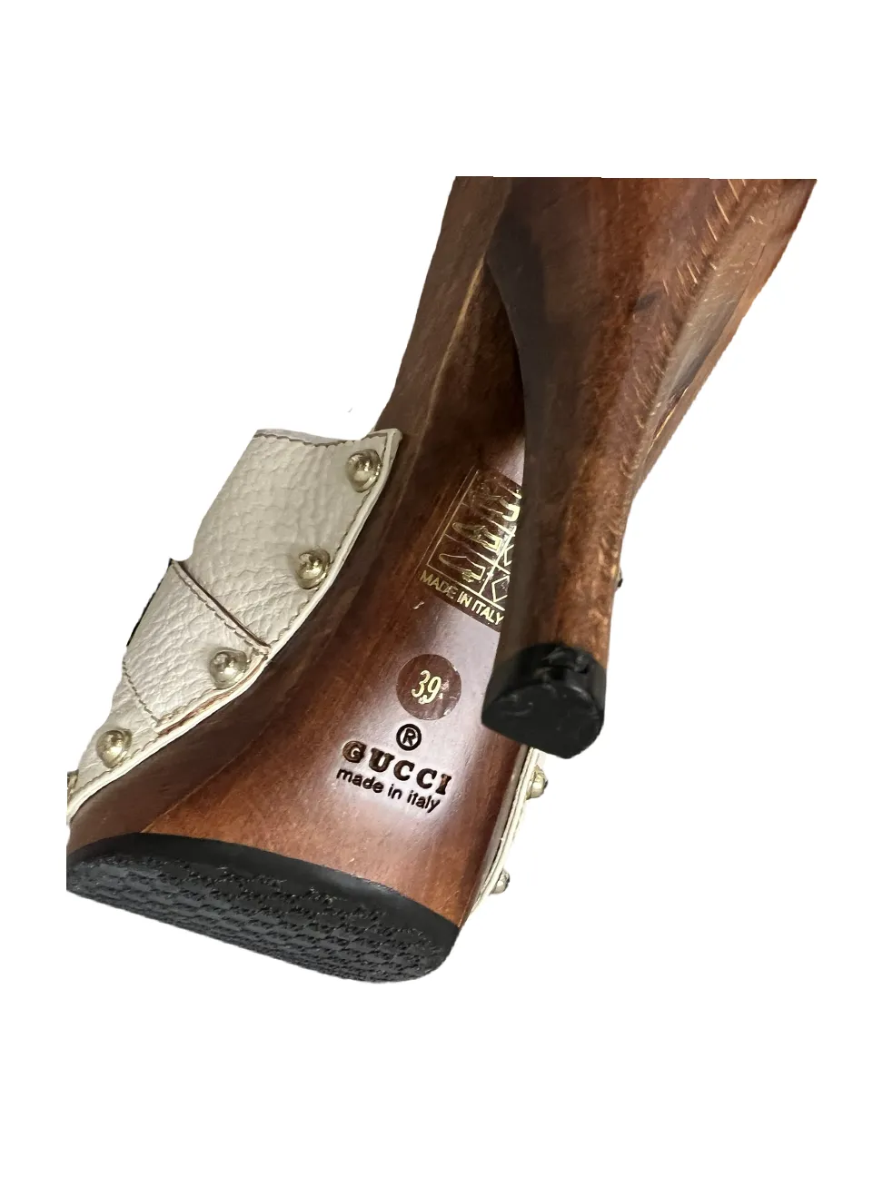 Gucci Leather and Wood Sandals