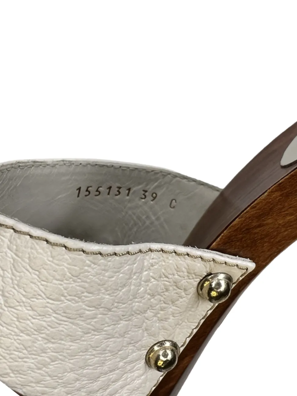 Gucci Leather and Wood Sandals