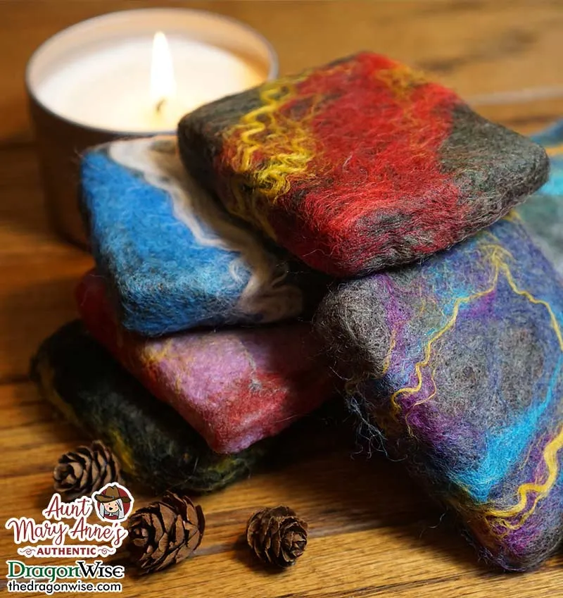 Handmade Natural Felted Soap - Oatmeal, Honey & Goat Milk Soap