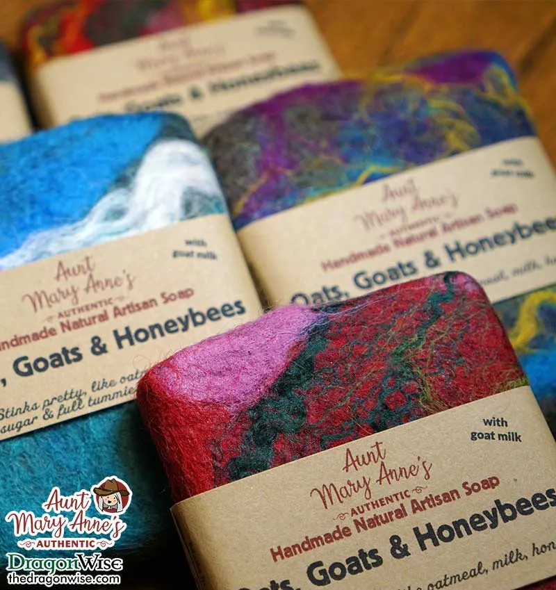 Handmade Natural Felted Soap - Oatmeal, Honey & Goat Milk Soap