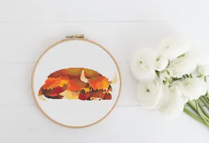 Highland Cow Cross Stitch Pattern #1176