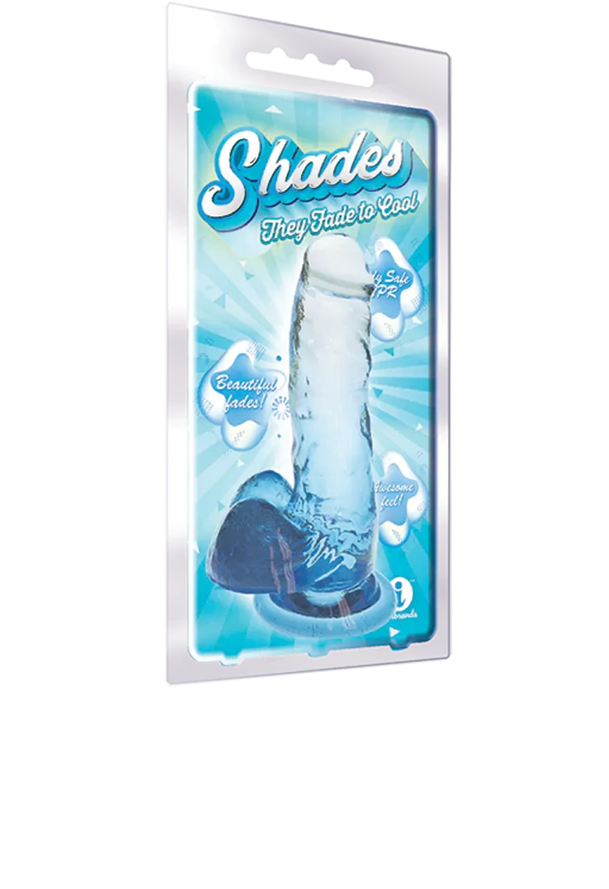 Icon Brands - Shades - Medium 7 Inch Jelly TPR Gradient Dildo Blue