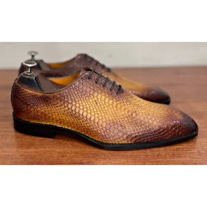 Italia Wholecut Oxfords Python Tan