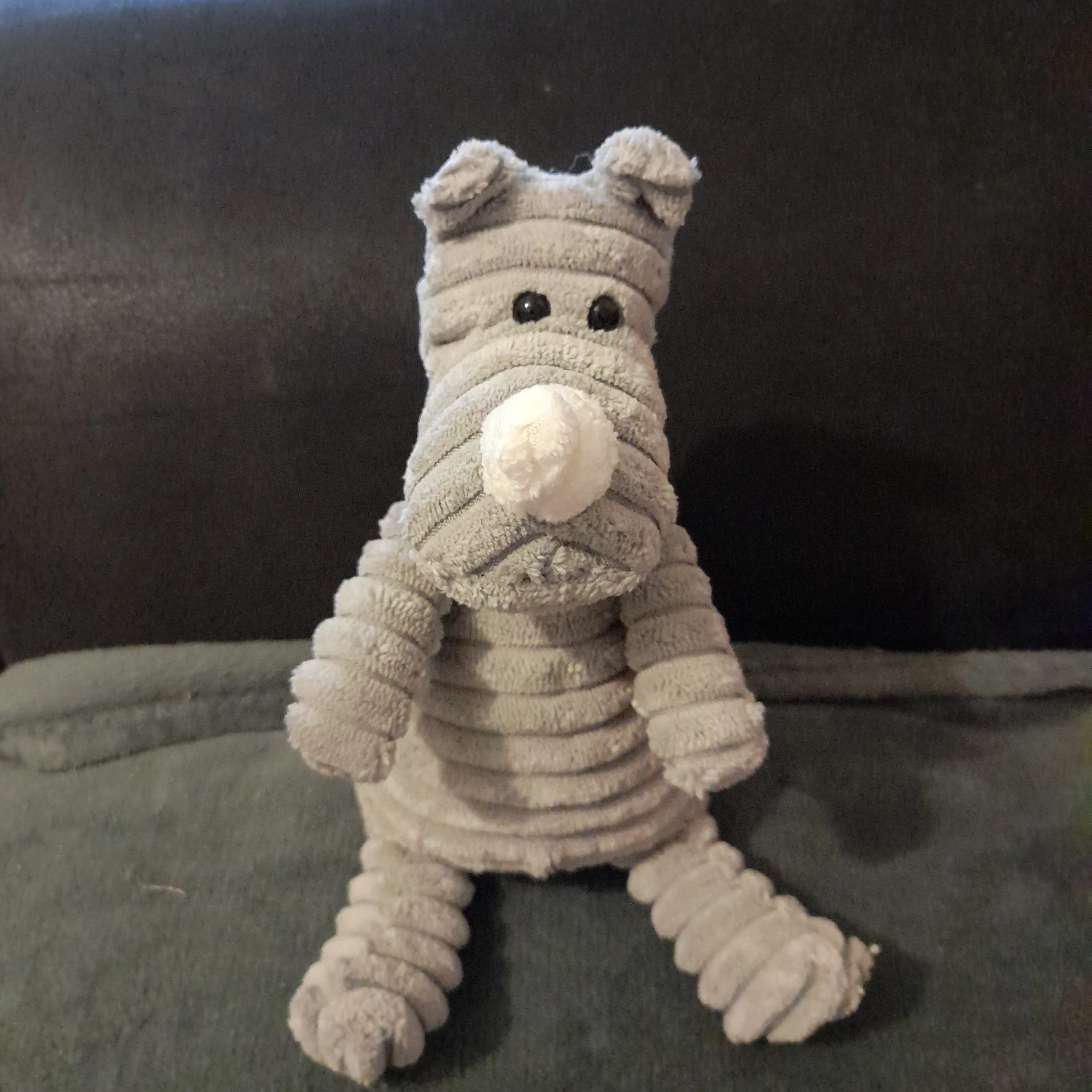 'Jelly cat' Corded dog puppy chew toys, active play fetch squeaker soft plush