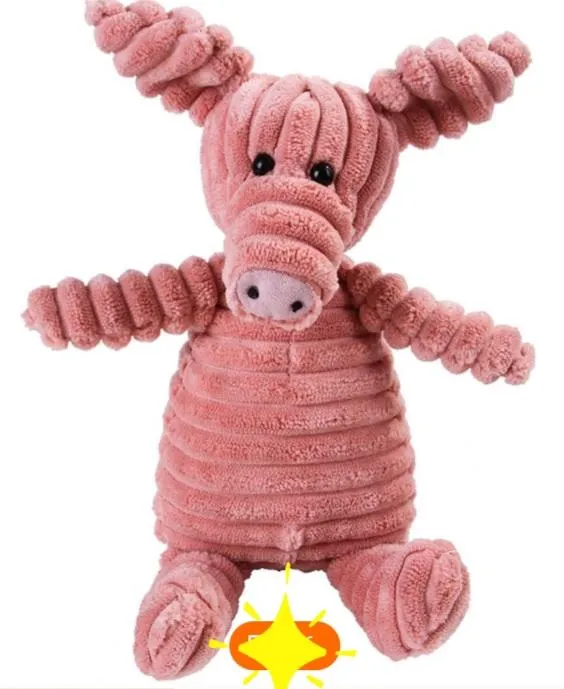 'Jelly cat' Corded dog puppy chew toys, active play fetch squeaker soft plush