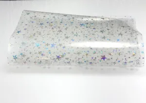 Jelly Stars with Glitter Waterproof Sheets - Pink - Clear - Yellow - Green - Blue - Black