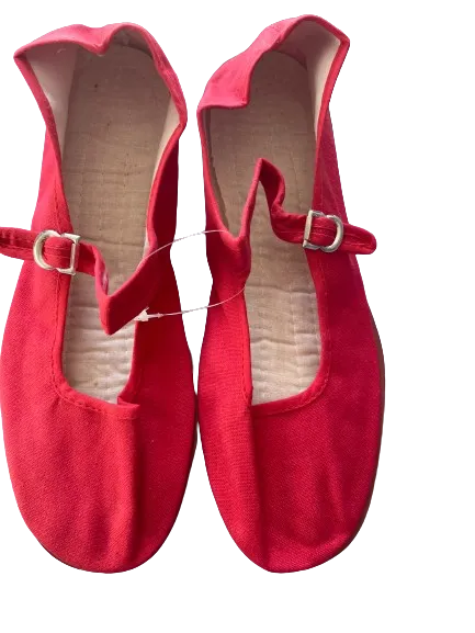 Jiniao Pink Mary Jane Canvas Slip Ons