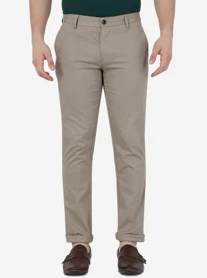 Khaki Solid Uno Fit Casual Trouser | JadeBlue