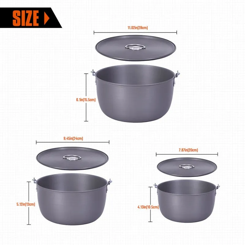 KingCamp - Hard-Anodized Aluminum Cookware Set Of 3 ( Climber IIII )