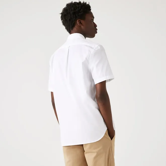 Lacoste CH0219 Oxford Cotton Short Sleeve Shirt 001 White