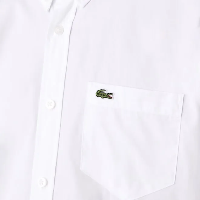 Lacoste CH0219 Oxford Cotton Short Sleeve Shirt 001 White
