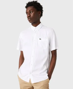 Lacoste CH0219 Oxford Cotton Short Sleeve Shirt 001 White
