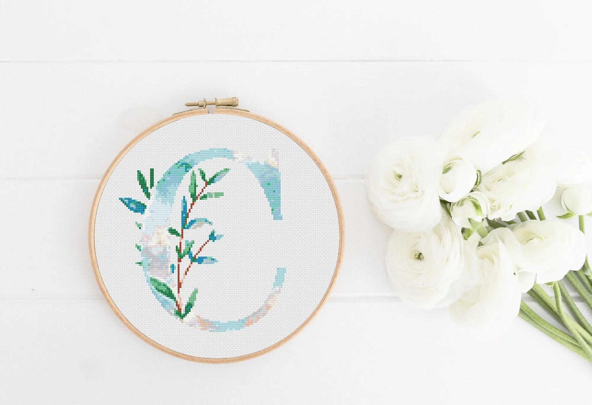 Letter C Cross Stitch Pattern #393