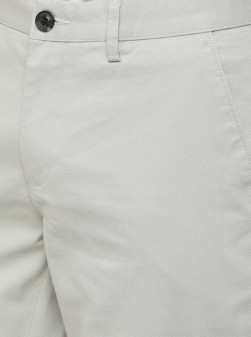 Light Grey Solid Uno Fit Casual Trouser | JadeBlue
