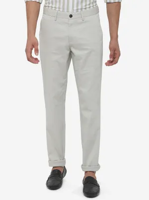 Light Grey Solid Uno Fit Casual Trouser | JadeBlue