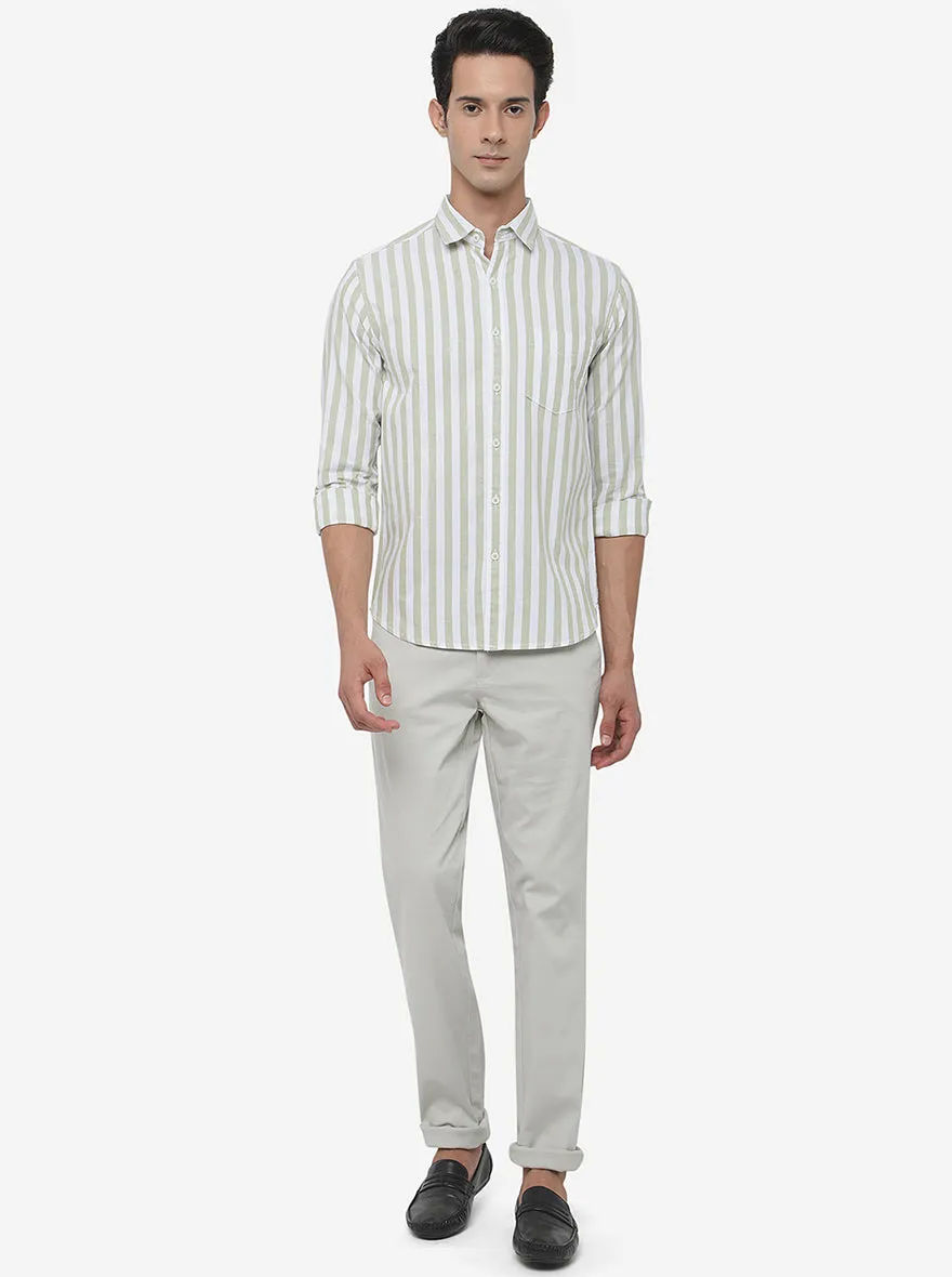 Light Grey Solid Uno Fit Casual Trouser | JadeBlue