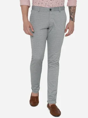Light Grey Solid Venice Fit Casual Trouser | JadeBlue