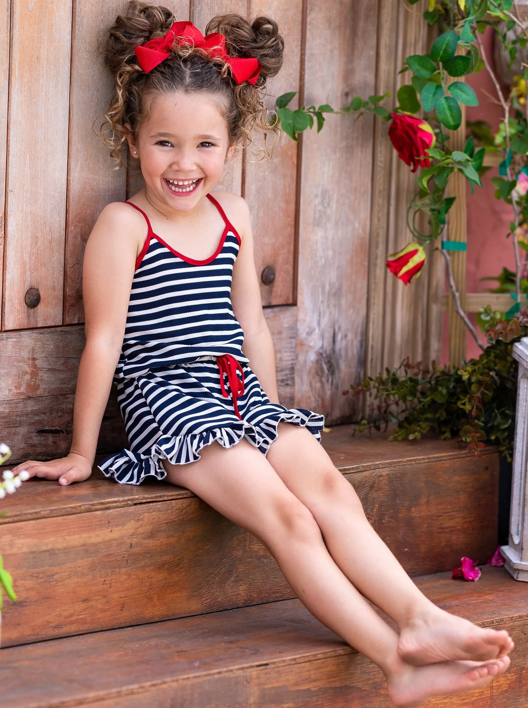 Livin' Easy Ruffle Hem Romper
