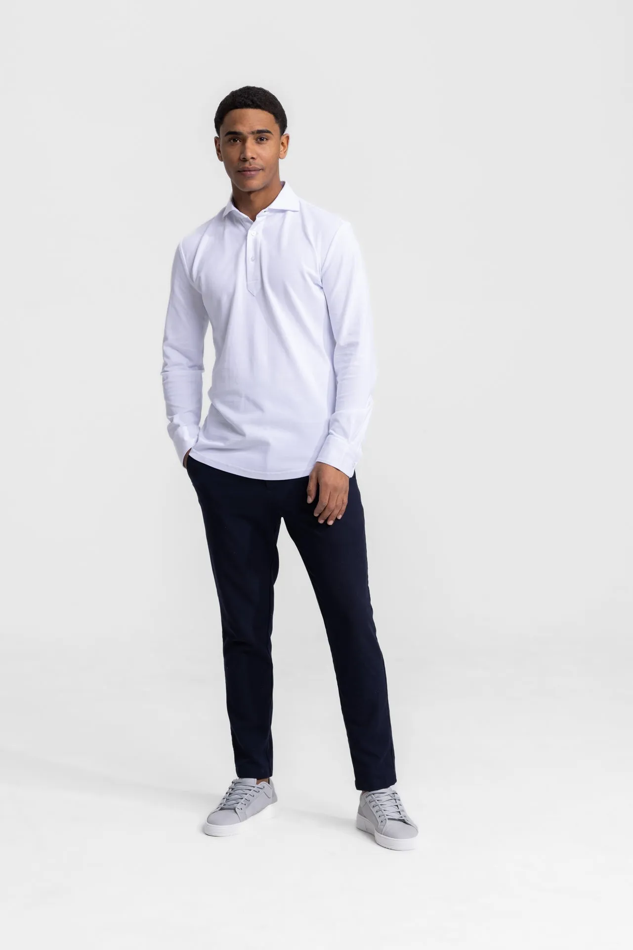 Longsleeve Polo White