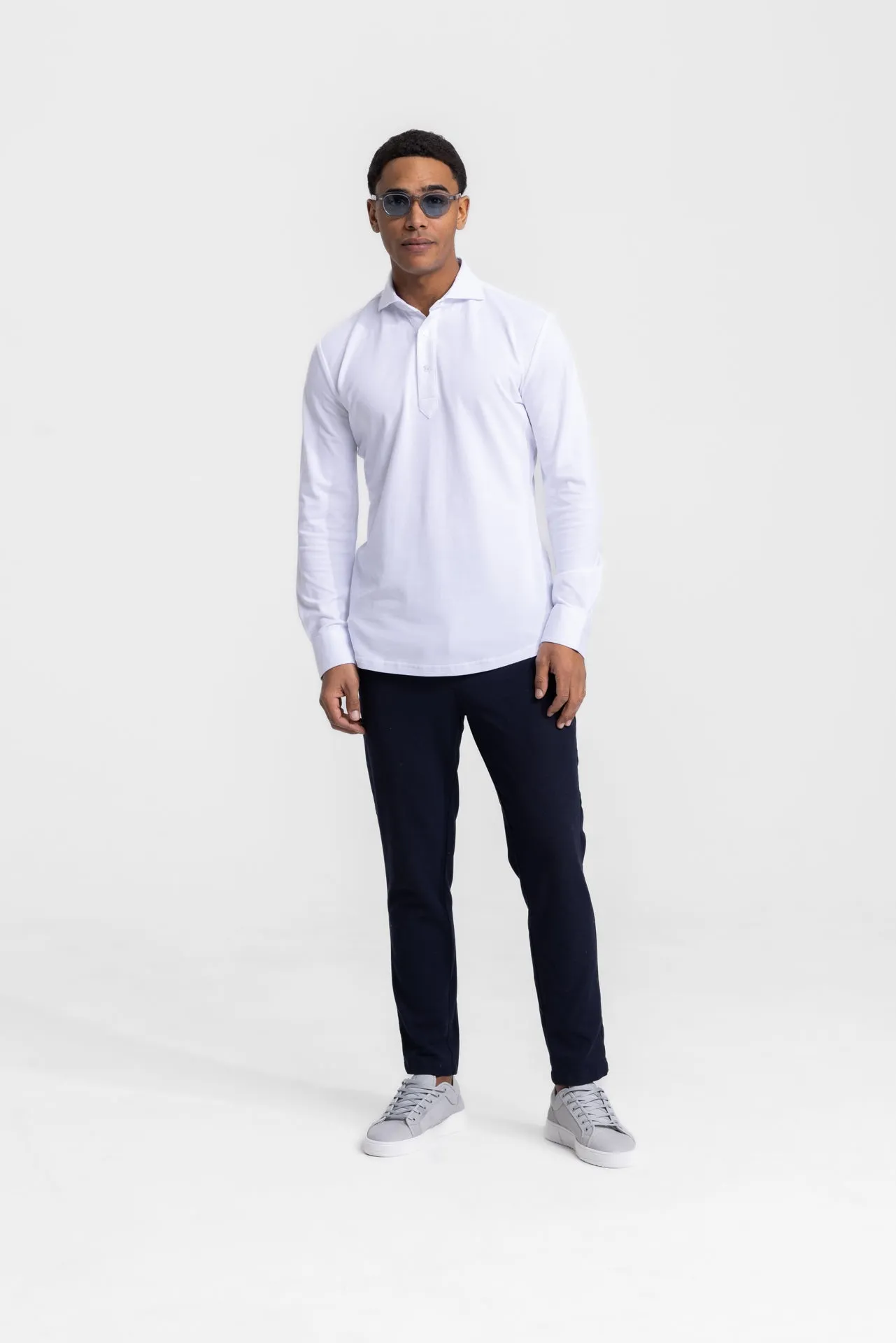 Longsleeve Polo White