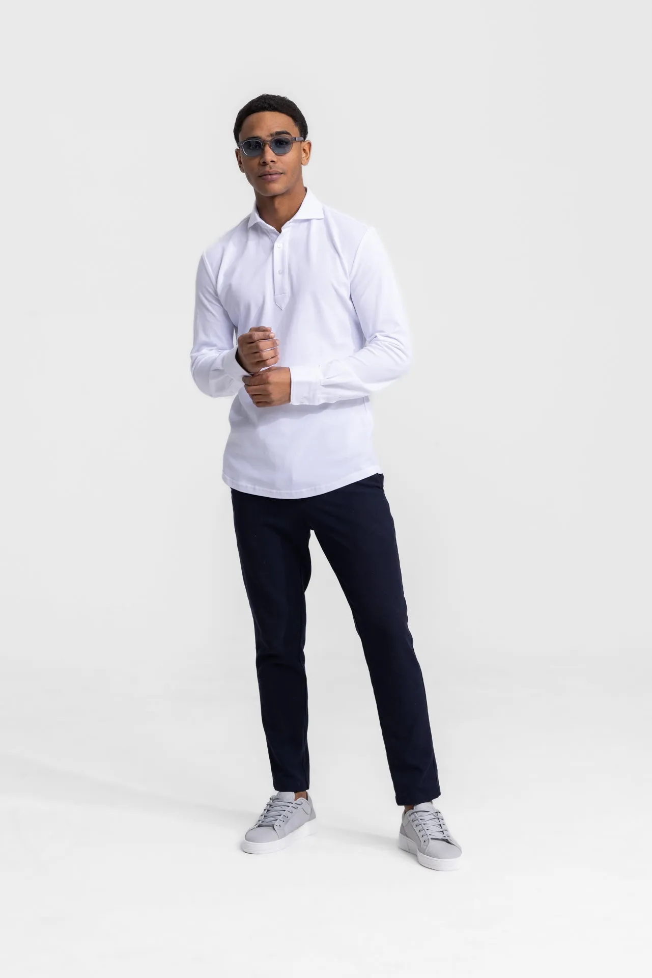 Longsleeve Polo White