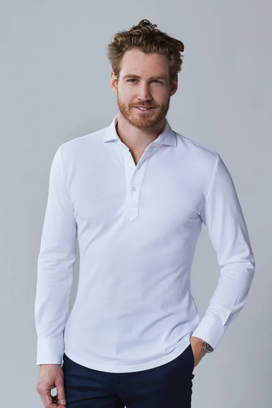 Longsleeve Polo White