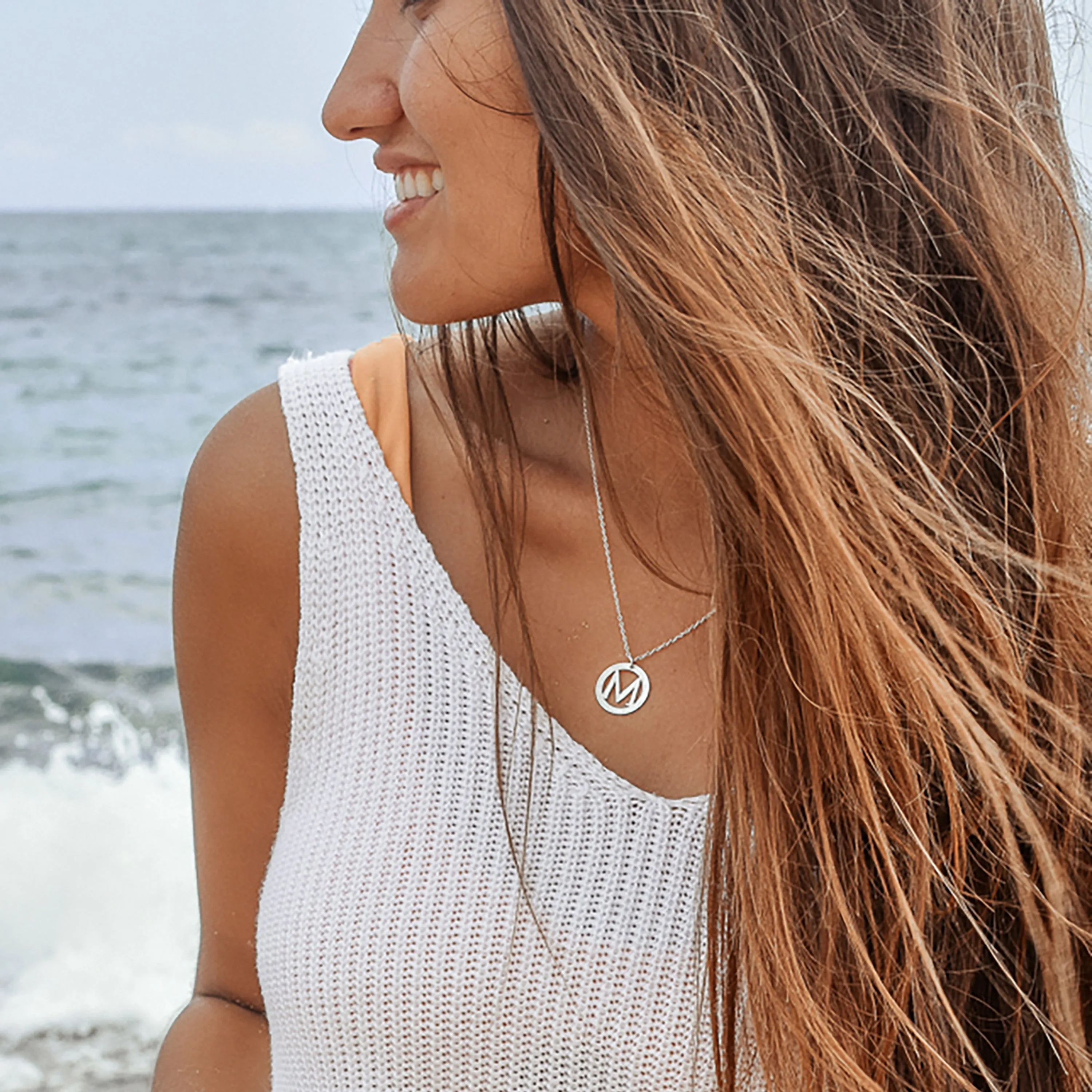 M Initial Necklace