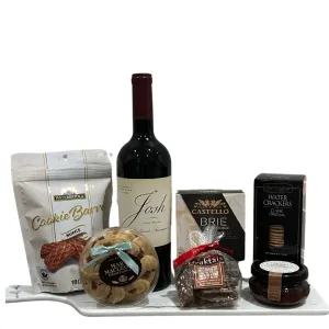 Marble Board Wine & Cheese Basket