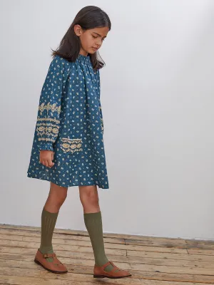 'Meera' Dress - Pansy Garden Lake