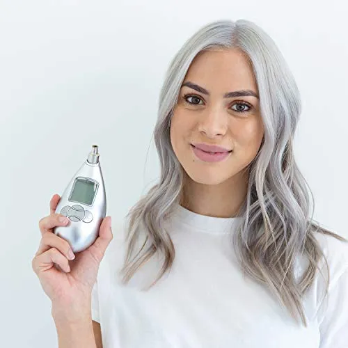 Microderm GLO Complete Skincare Package Includes Diamond Microdermabrasion System, Premium, Fine, Massage Tips, 10mm Filters 100 pack, Peptide Complex Serum & Sonic Facial Cleansing Brush (Silver)