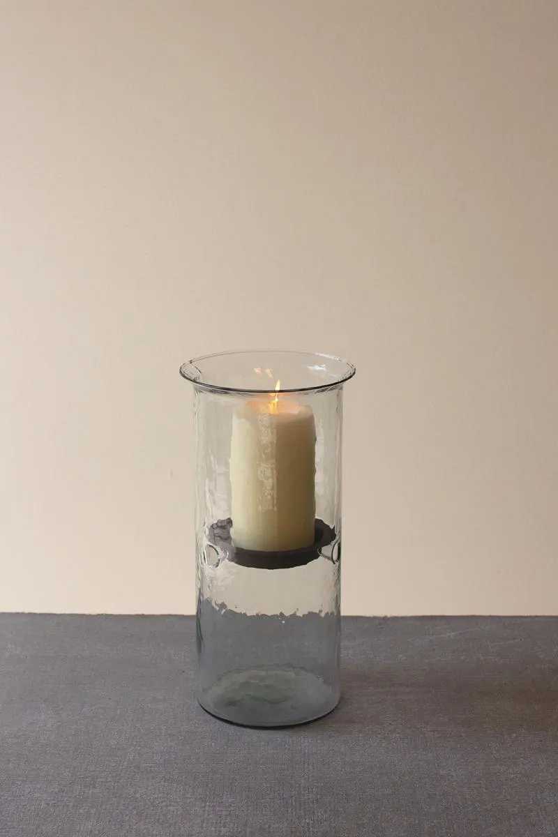 Mini Glass Candle Cylinders with Rustic Insert \ Large