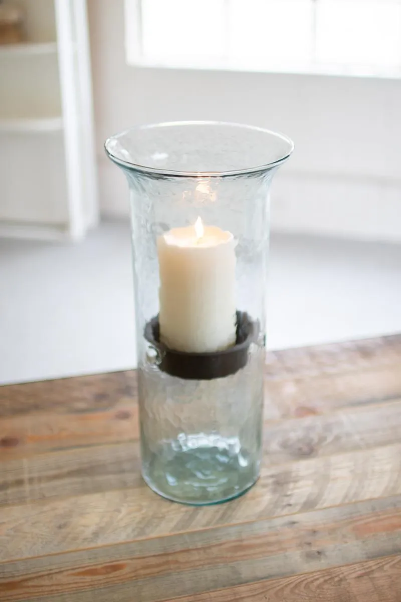Mini Glass Candle Cylinders with Rustic Insert \ Large