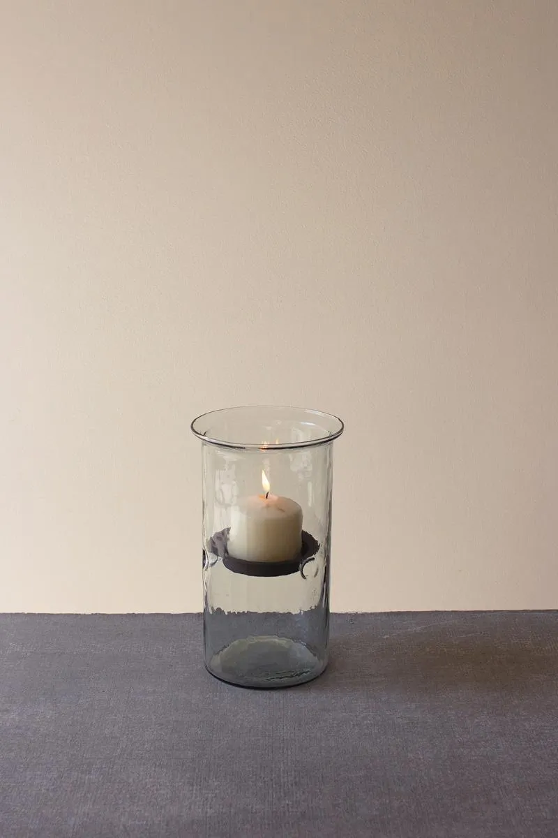 Mini Glass Candle Cylinders with Rustic Insert \ Medium