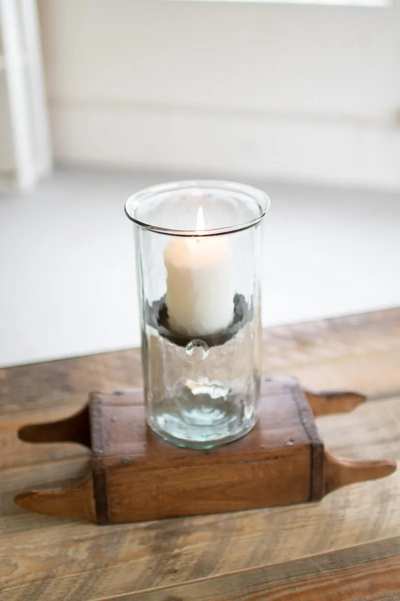 Mini Glass Candle Cylinders with Rustic Insert \ Medium
