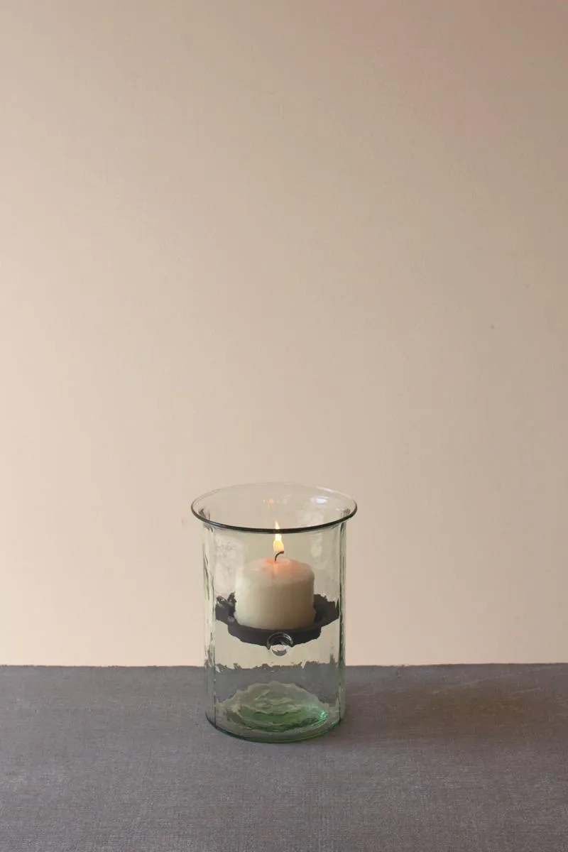 Mini Glass Candle Cylinders with Rustic Insert \ Small