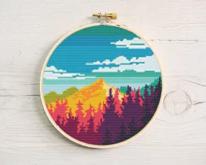 Mountain Afternoon Cross Stitch Pattern #240