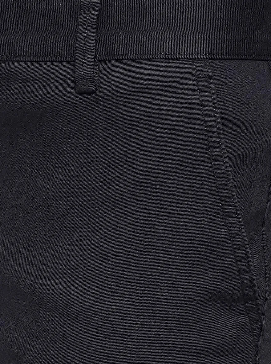 Navy Blue Solid Uno Fit Casual Trouser | JadeBlue