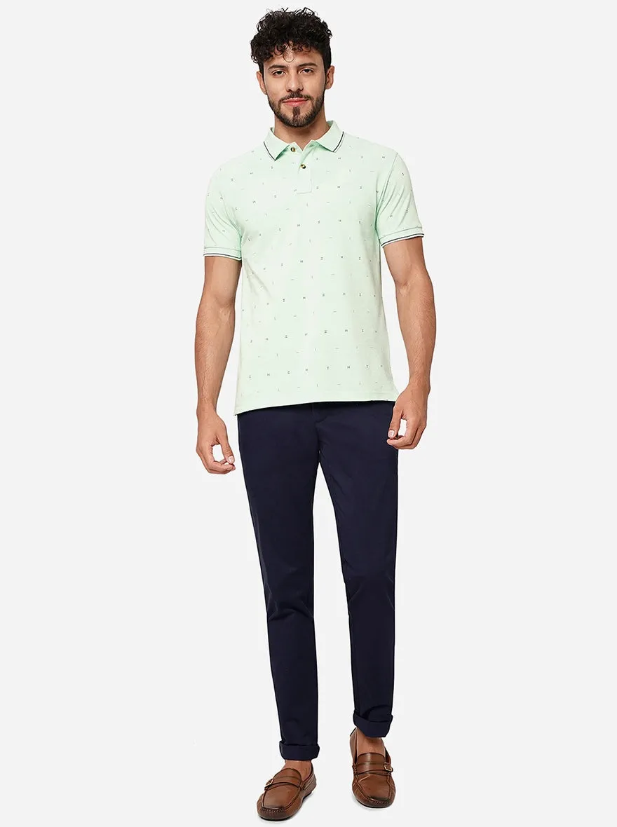 Navy Blue Solid Uno Fit Casual Trouser | JadeBlue