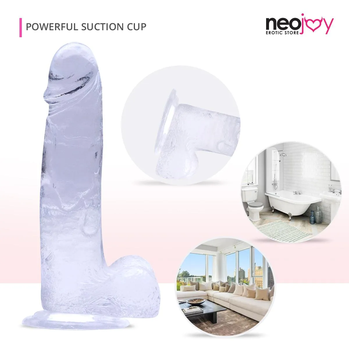 Neojoy 7.87 inch Jelly Dildo - Transparent