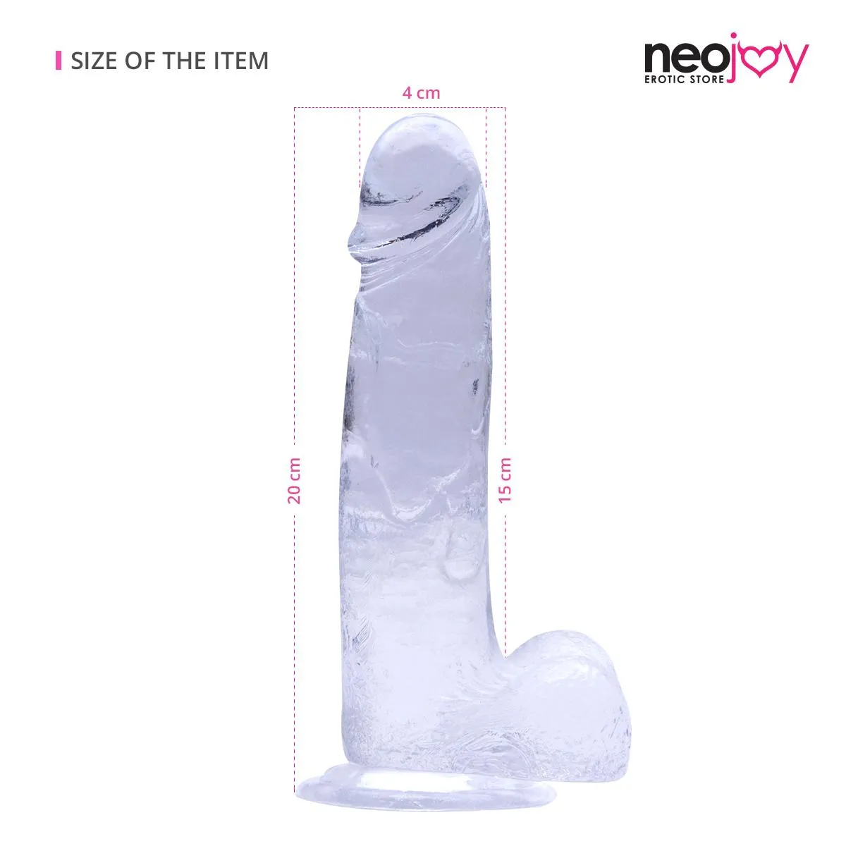Neojoy 7.87 inch Jelly Dildo - Transparent