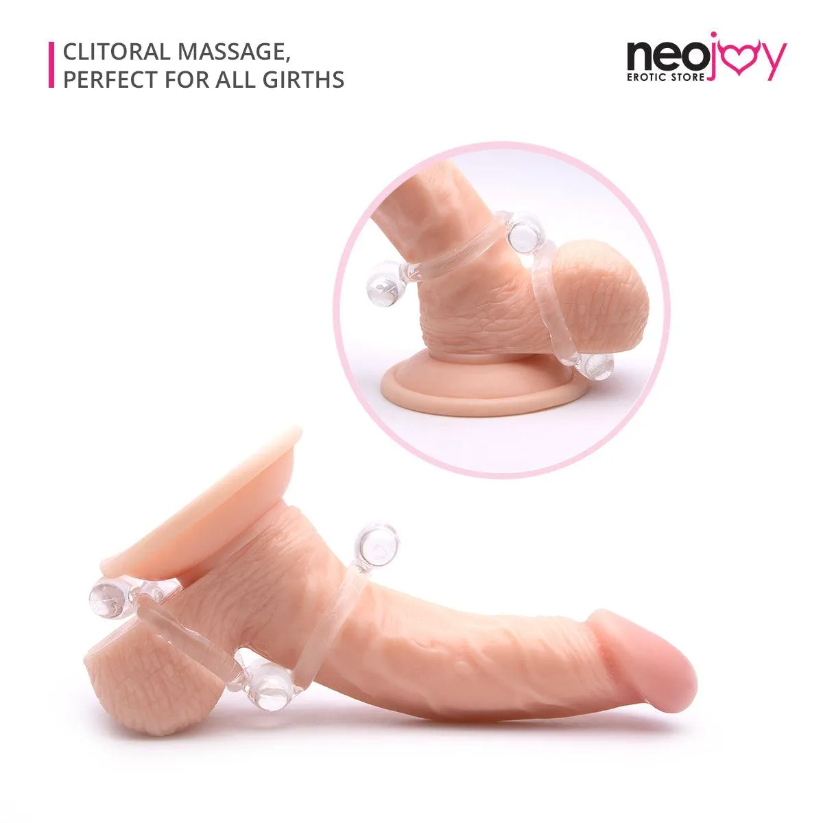 Neojoy Jelly Butterfly TPR Super Elastic Cock Ring to Stay Hard and Longer Time with Spicy Massage to Clit