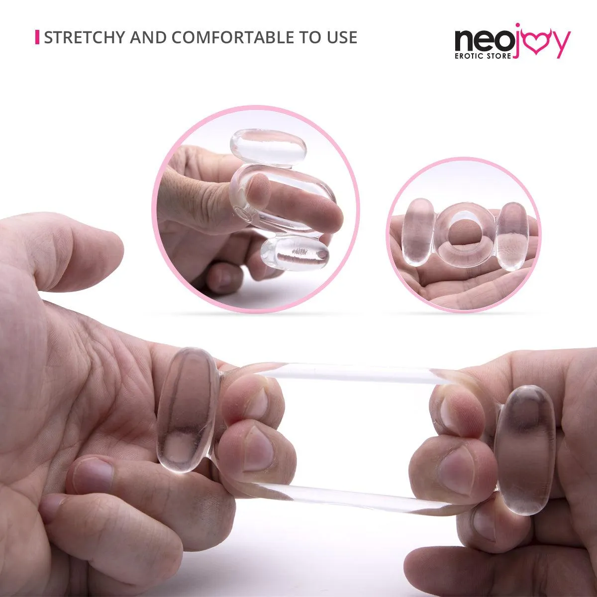 Neojoy Jelly Butterfly TPR Super Elastic Cock Ring to Stay Hard and Longer Time with Spicy Massage to Clit