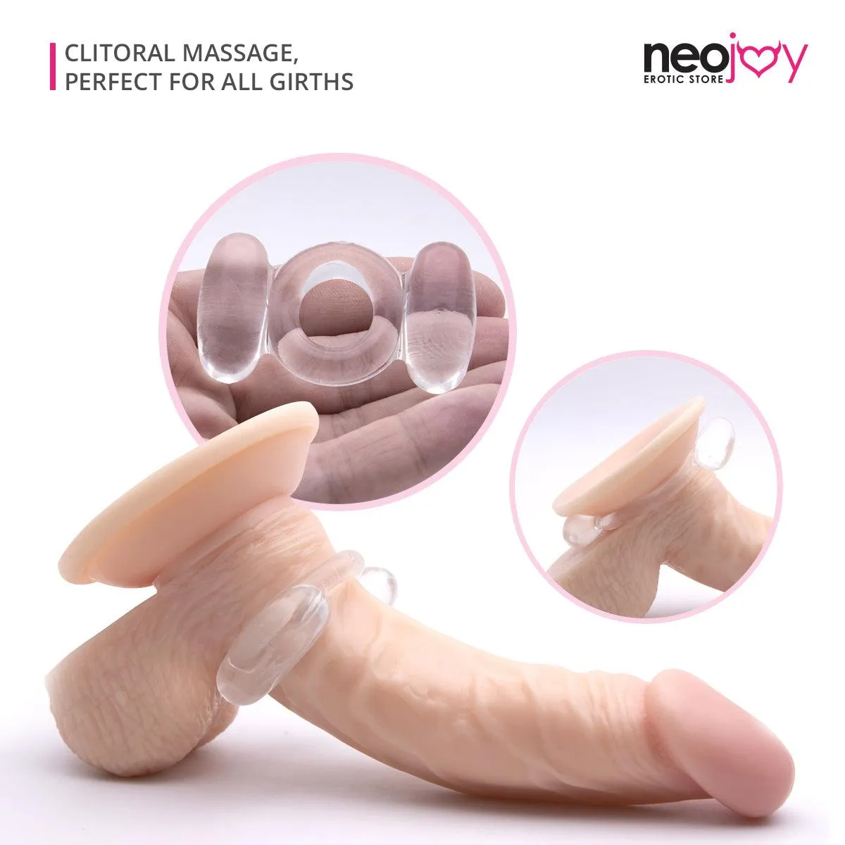 Neojoy Jelly Butterfly TPR Super Elastic Cock Ring to Stay Hard and Longer Time with Spicy Massage to Clit